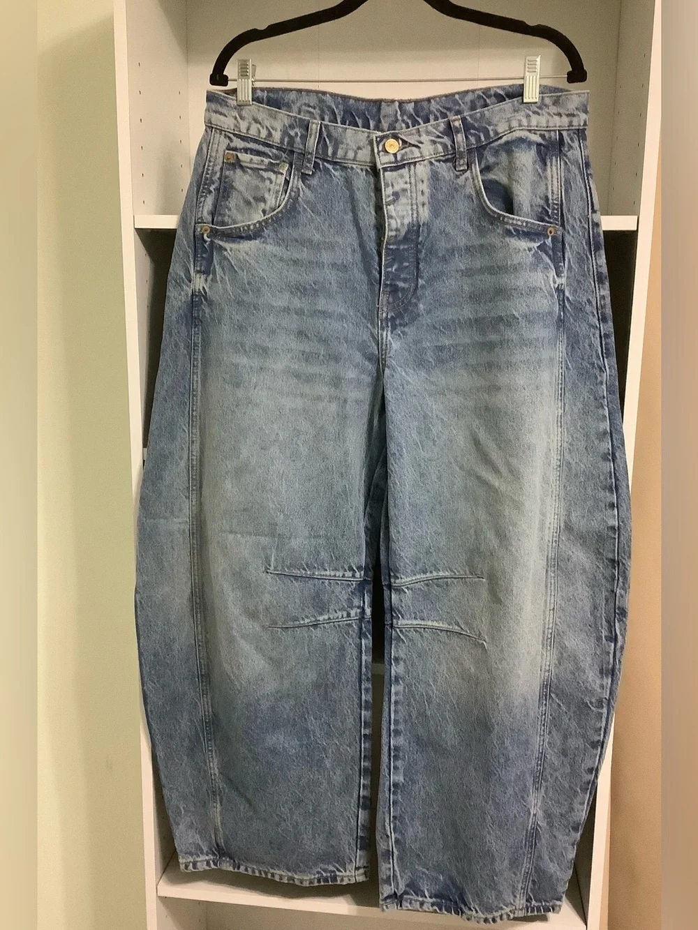 Free People We The Free Good Luck Mid-Rise Barrel Jeans Size 29